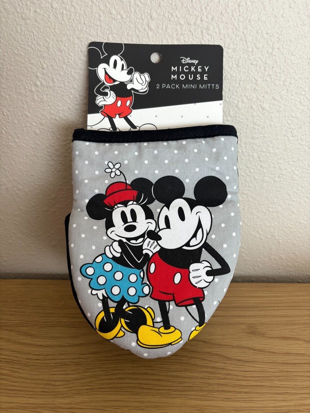 Disney Mickey Minnie Mouse Mini Oven Mitts 2 Pack Gray Kitchen NEW